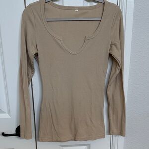 Tan Long Sleeve Women's Top